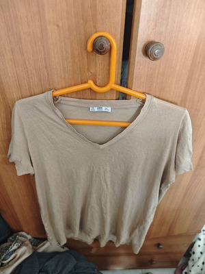 Zara women's blouse size L like new beige and brown