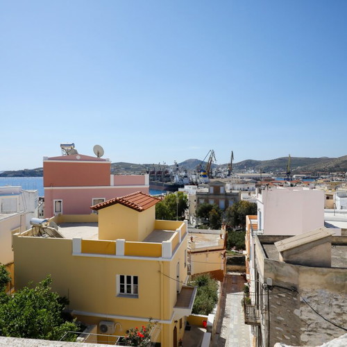 Neoclassical house in Ermoupoli Syros with view and verandas