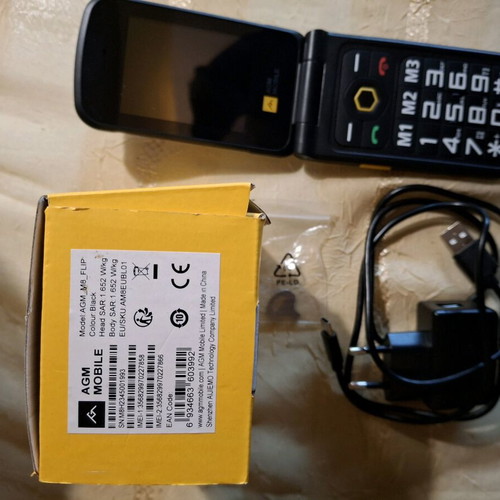 AGM M8 Flip Dual SIM Durable mobile phone new, black with large buttons