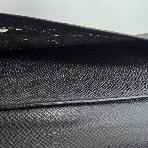 Louis Vuitton leather wallet used, black
