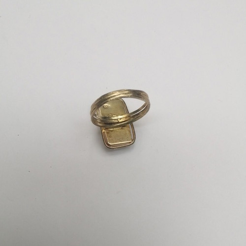 Handmade silver 925 ring gold plated 24kt with natural moonstone