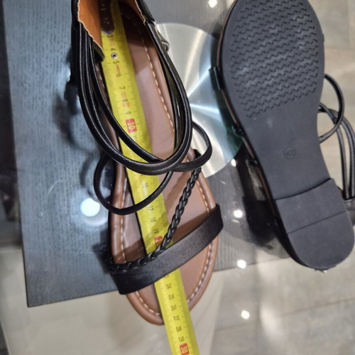 Gladiator sandals black size 42 new, faux leather