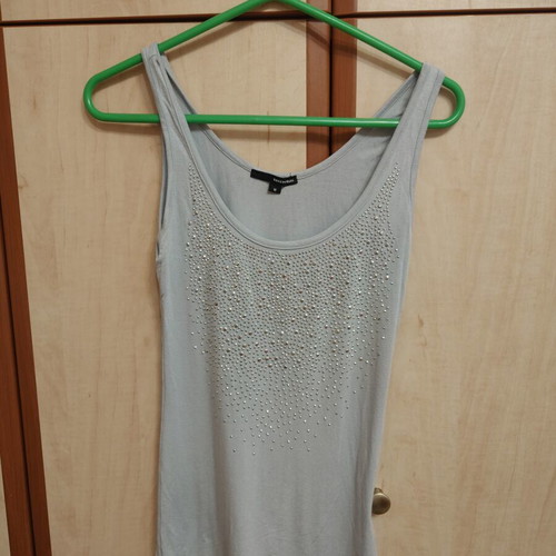 Tally Weijl sleeveless blouse with rhinestones medium gray