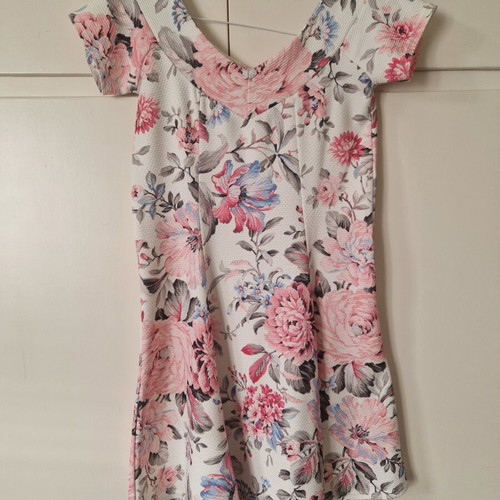 Blue Vanilla summer floral dress S/M like new, white and pink