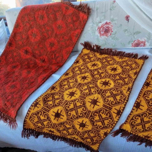 Handmade kilims like new, three embroidered pure wool