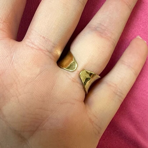 Zara minimal gold steel rose champagne ring like new