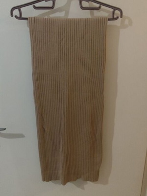 Elastic skirt new, slim with rib pattern, beige, size XS