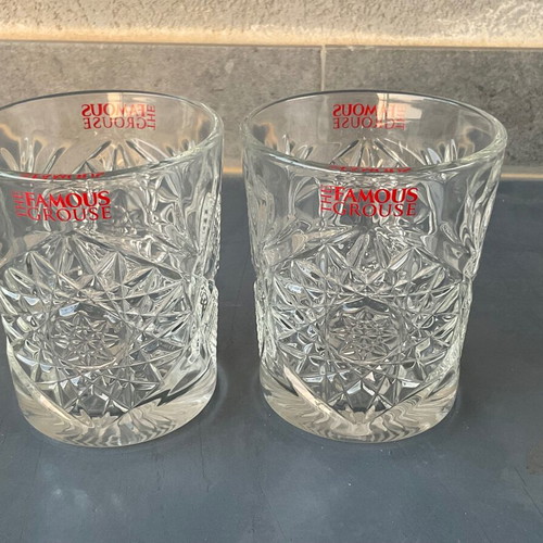 Famous Grouse set of two collectible whisky glasses new