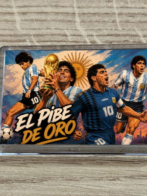 Maradona Legacy Acrylic Fridge Magnet new, World Cup 45x70mm