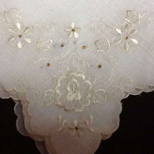 Silk napkins new, pack of 10, with embroidery and rhinestones