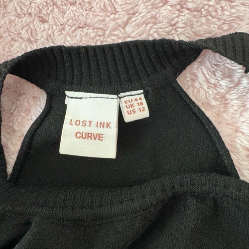 Lost Ink long-sleeve blouse new, black, size M