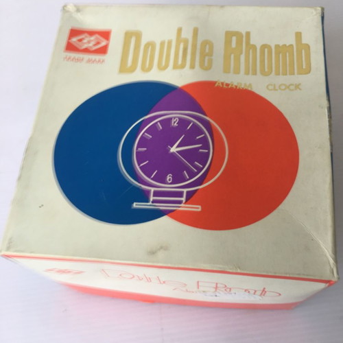Double Rhomb table alarm clock new, analog