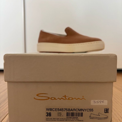 Santoni slip on new camel color, size 36