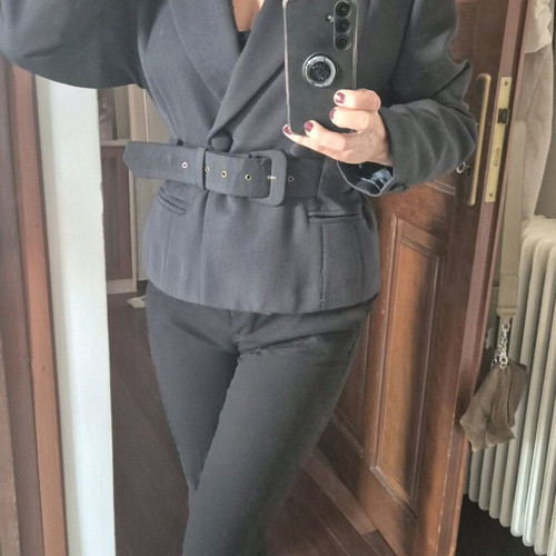 Vintage gray jacket with belt On Line like new, size 3
