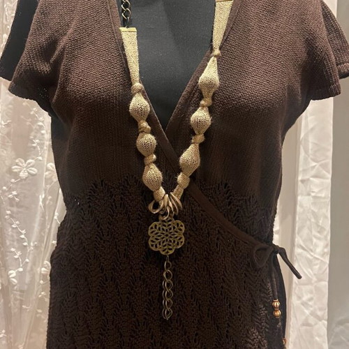 Krouaze knitted top size L like new, brown