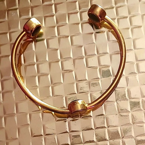 Gold bracelet used vintage 70s solid gold-plated steel