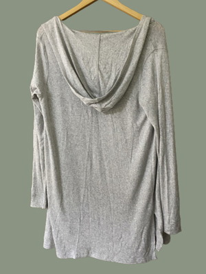 Hooded cardigan like new, size L, grey