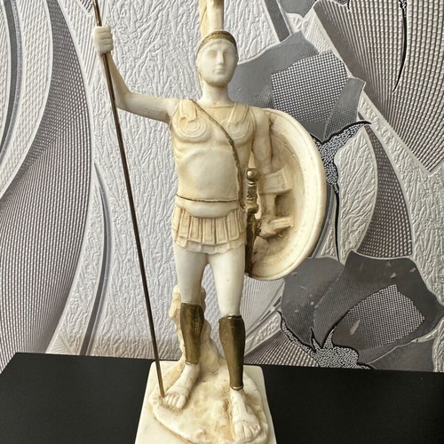 Achilles alabaster statue like new, 24 cm tall