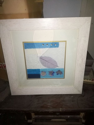 Picture frame with background new, needs glass