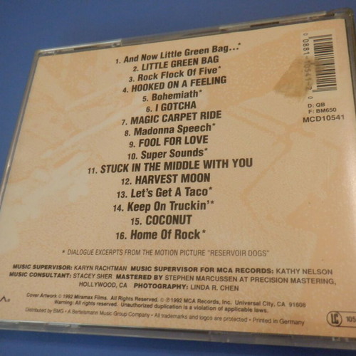 Reservoir Dogs soundtrack CD, rare, like new