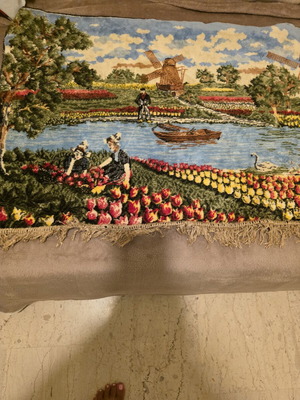 Vintage wall decorative rug velour 1.62m width 62cm height