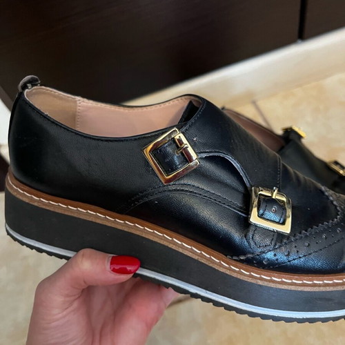 Classico black leather Oxford women's shoes size 38