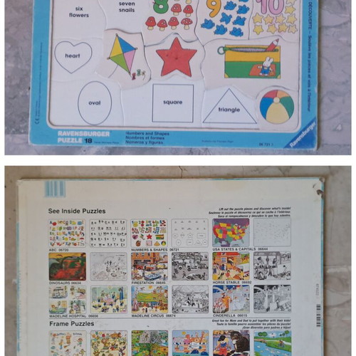 Educational puzzle and books set for numbers