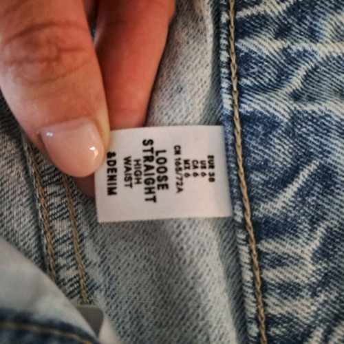 Jeans with wide leg in light blue shade like new, size 38