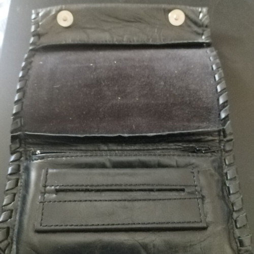 Leather tobacco pouch, black