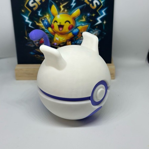 Decorative Mewtwo Pokeball new, 3D printed plastic
