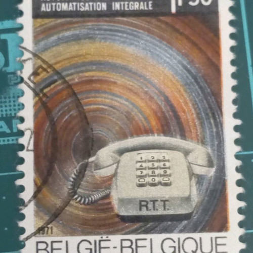 Belgium stamp 1971 like new, automation of the téléphone net