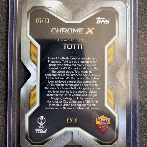 Francesco Totti Chrome X Black Parallel card Topps Match Attax Extra 25/26