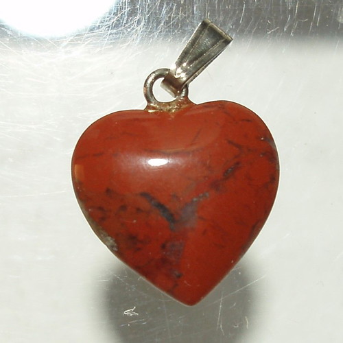 Red Jasper Heart Mineral 15x14.5 mm in 925 Silver New