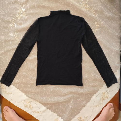 Black elastic blouse like new 100% polyester