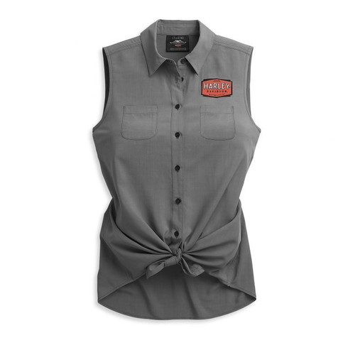 Harley Davidson sleeveless women's blouse gray size S like new