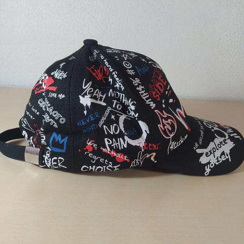 Black hat with graffiti designs new, urban style