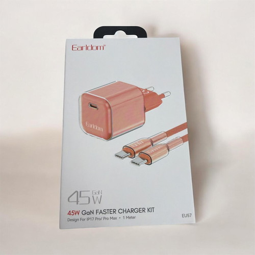 iPhone charger 45 watt fast, orange color, new