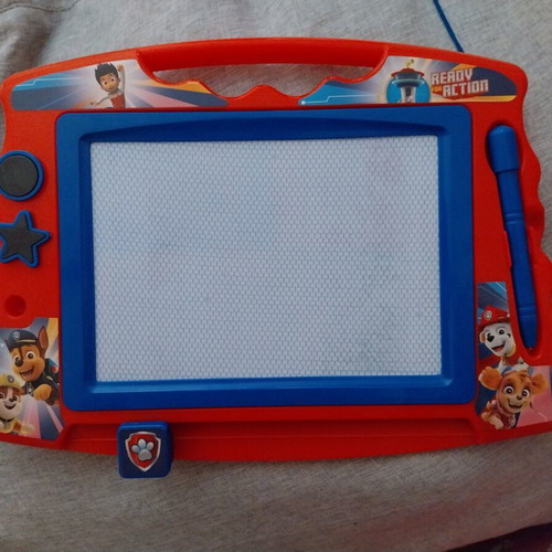 Paw Patrol Magnetic Drawing Board used with pen and stamps