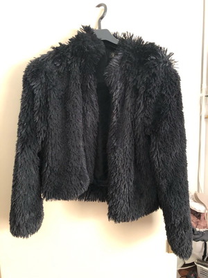 Short Black Eco Fur Like New Vintage