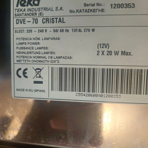 Teka Campana DVE70 Glass extractor hood used, 880m3/h