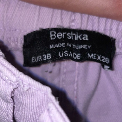 Bershka cargo high-waisted women's pants lilac like new, size M