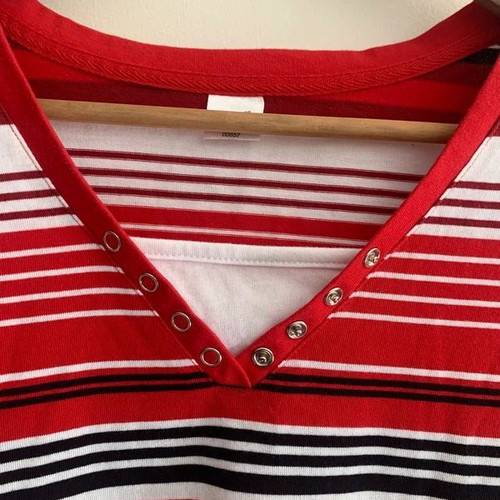 Striped top 4XL used, red and white