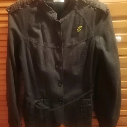 Promod lightweight checked jacket used size 40 (M) green black