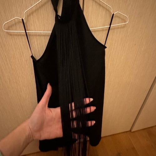 Zara satin dress new, black with open -  15,00 - Vendora.cy