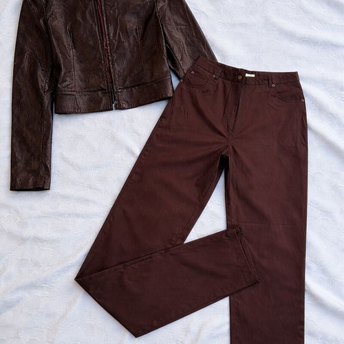 Women's set burgundy jacket and pants new