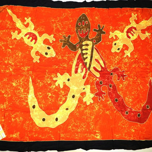 Batik Painting On Cloth Handmade Pareo Scarf Multicolor