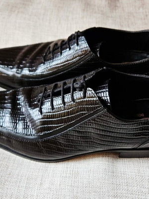 Dolce & Gabbana men's shoes dark brown embossed leather like new size 41