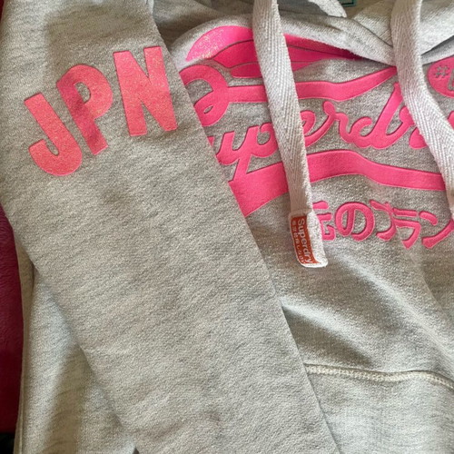 Superdry women's sweatshirt like new, grey and pink, size L