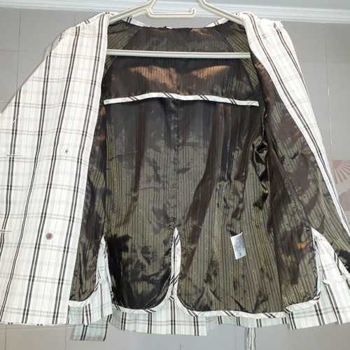 Fullcyrcle jacket used, beige-brown checkered, size S/10