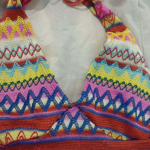 Shein colorful halter crop top